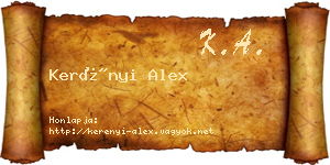 Kerényi Alex névjegykártya