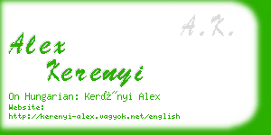 alex kerenyi business card